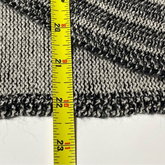 Cabi Black & Gray Shawl Collar Drapped Open Front Knit Cardigan Women's Medium - Picture 2 of 13